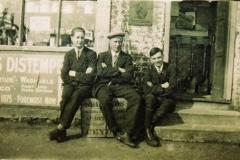 Charlie Myhill on left outside Francis Shop, now the Royal China Takeaway