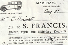 Francis business card.
