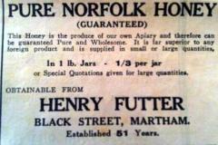 Henry Futter's honey advert.