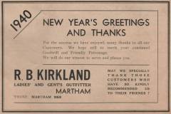 Kirkland's closing advert 1940