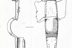 Drawing of the above Saxon Cruciform Brooch found in Martham