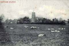 Church across Bell Meadow